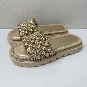 ASOS Jupiter woven espadrille slides gold 6